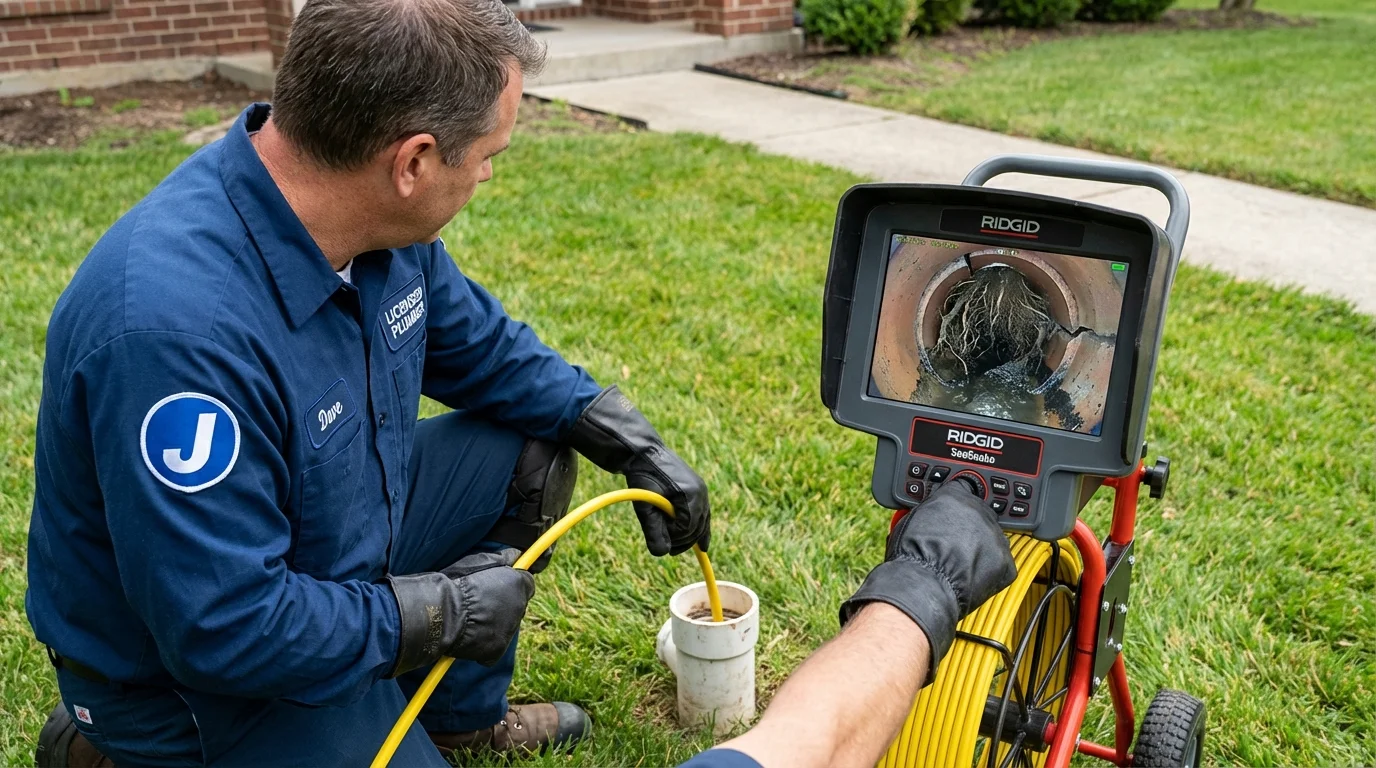 Sewer camera inspection being performed by Johns Plumbing LLC in Stigler